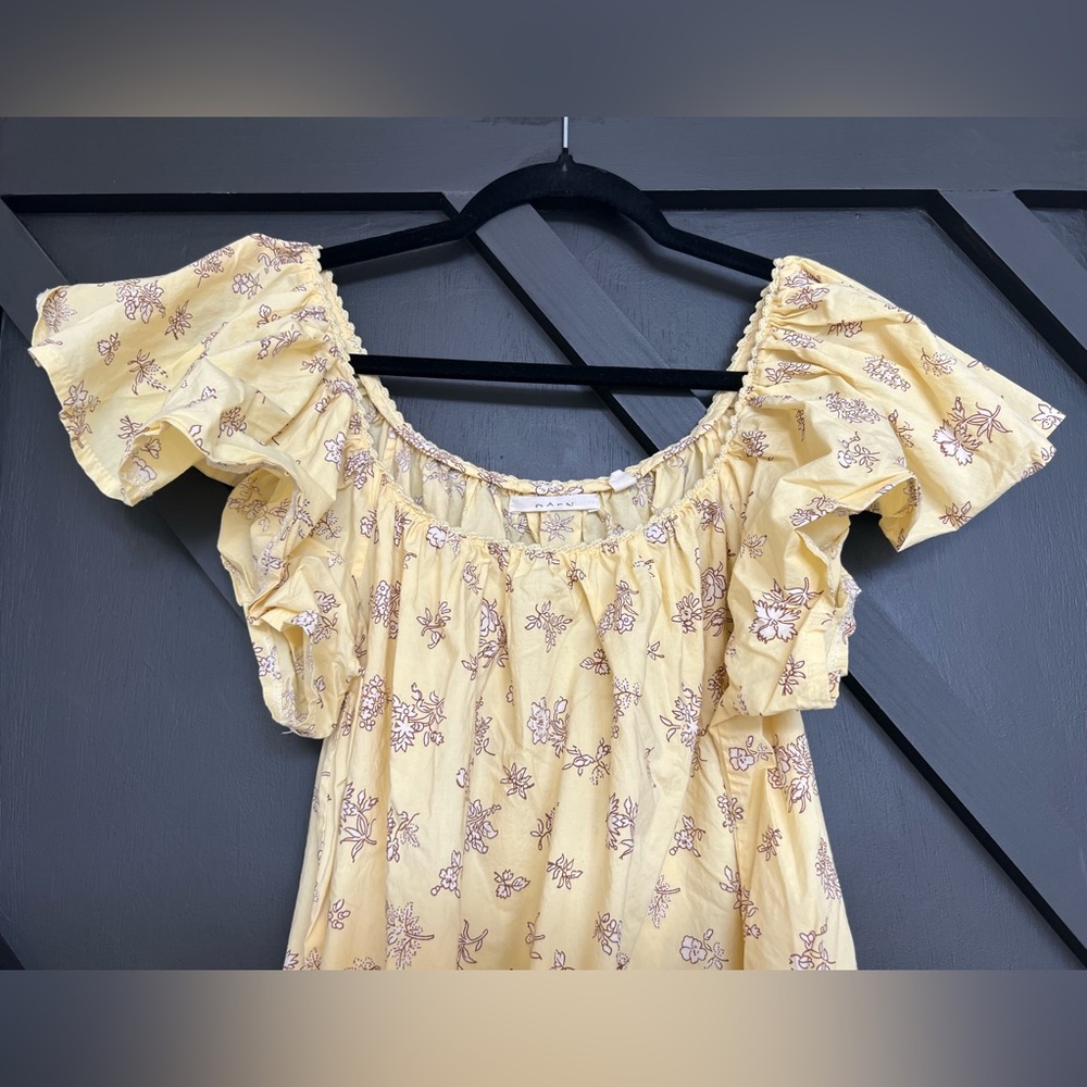 DOEN Julie Mini Dress in Sunshine Bouton De Rose Print, Size Large - Picture 7 of 11